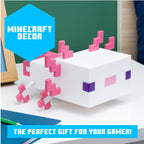 Minecraft Axolotl Lampe - Offiziell lizenziert, Fünf Farbmodi, Minecraft-Lampe für Gaming-Schreibtisch oder Nachttisch, Schlafzimmerdeko, Pink