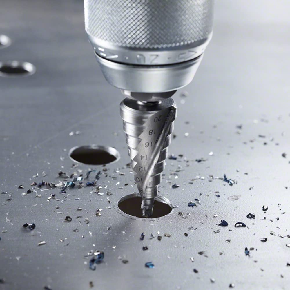 Bosch Professional Stufenbohrer HSS mit 3-Flächen-Schaft (Ø 4-20 mm, 9 Stufen)