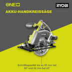 RYOBI 18 V ONE+ Akku-Handkreissäge R18CSP-0, 150 mm Sägeblatt, werkzeuglose Einstellung, präzise Schnitte, Tiefeneinstellung, ohne Akku & Ladegerät