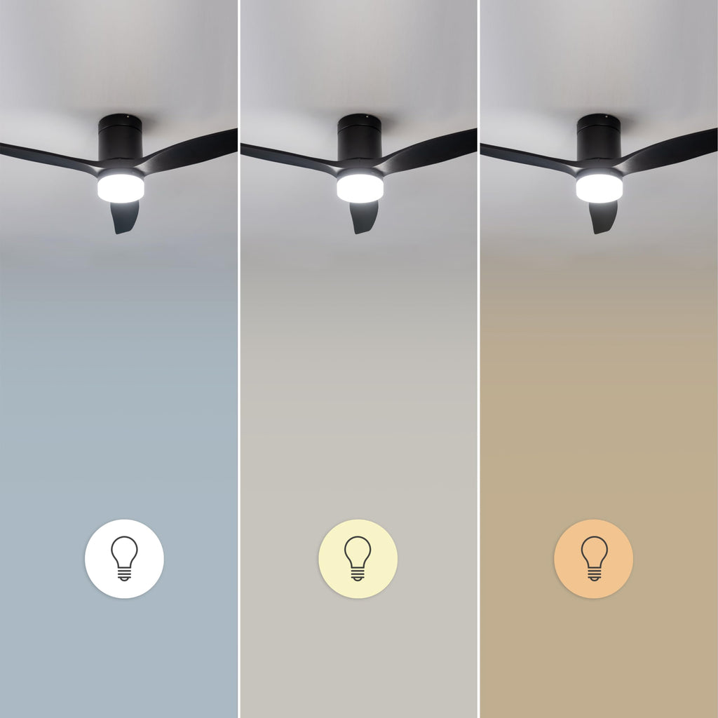 Cecotec - Deckenventilatoren mit Licht EnergySilence Aero 5600 Aqua GoldBlack Connected, 132 cm, 40 W, LED 20W Litch, 3 Flügel, 6 Geschwindigkeiten, Timer, Winter/Sommermodus, Wi-Fi, Goldschwarz
