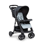 hauck Shopper Neo II, Schwarz Grau - Kinderbuggy mit Liegeposition ab Geburt bis 22 kg, 2x Tablett mit Getränkehalter, Einhändig Klein Zusammenklappbar, Tasche im Verdeck, XL Korb
