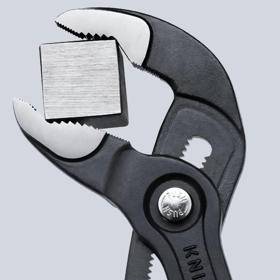 KNIPEX Cobra Hightech-Wasserpumpenzange auf SB-Karte mit rutschhemmendem Kunststoff überzogen 125 mm, 87 01 125 SB