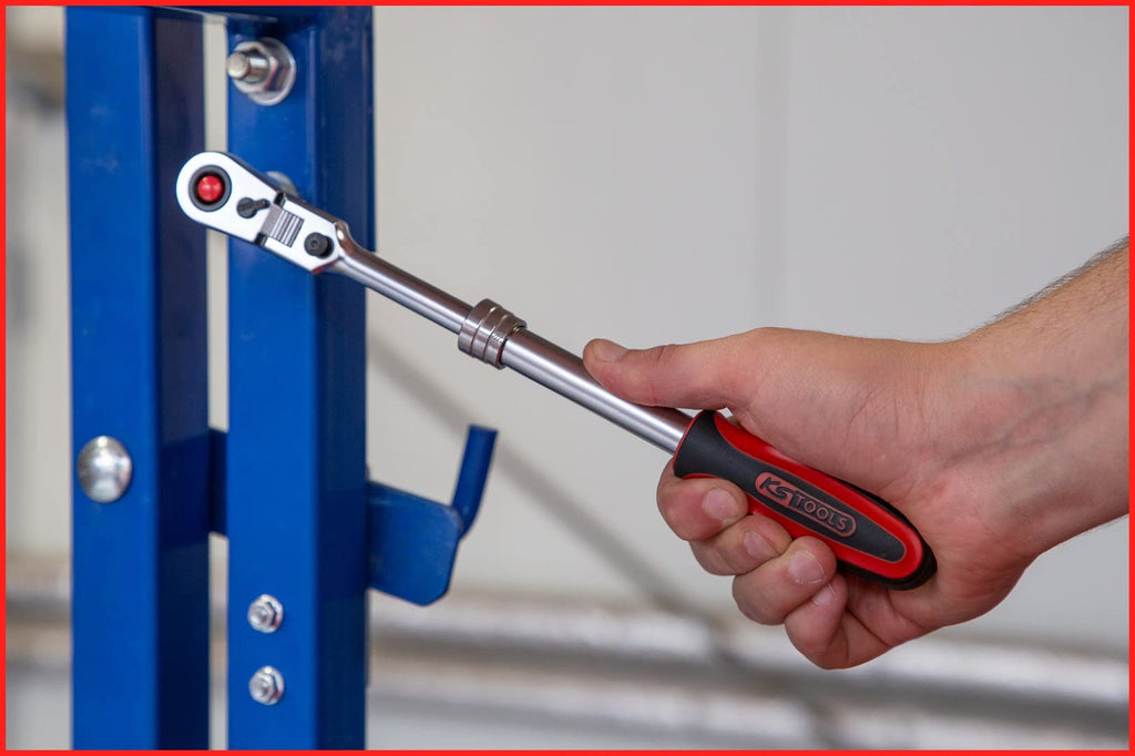 KS Tools 914.3820 3/8" SlimPOWER Teleskop-Gelenk-Umschaltknarre, 72 Zahn