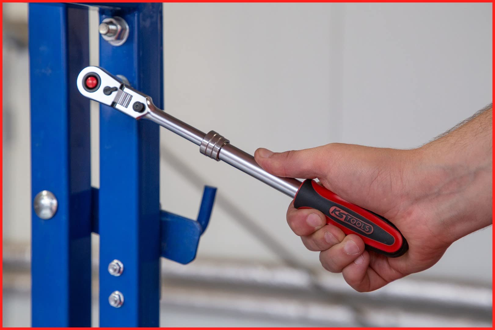 KS Tools 914.3820 3/8" SlimPOWER Teleskop-Gelenk-Umschaltknarre, 72 Zahn