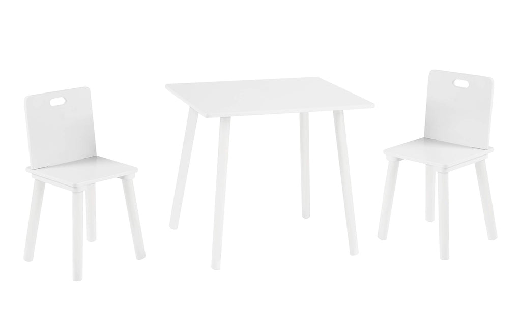 roba Kindersitzgruppe aus Holz - Kindermöbel Set aus 2 Kinderstühlen & 1 Tisch - Kindertisch Set für Kinderzimmer von Jungen & Mädchen - Weiß lackiert