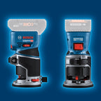 Bosch Professional 18V System Akku-Kantenfräse GKF 18V-8 (inkl. Parallelanschlag, 2x Saugadapter zum Fräsen, Spanschutz, 8-mm-Spannzange, Spannschlüssel, ohne Akku/Ladegerät)
