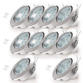 B.K.Licht - 10er Set LED Einbaustrahler 230V schwenkbar, warmweiße Lichtfarbe, Lochmass 68mm, LED Spot, Deckenspots, Spots, Einbauleuchten, Einbauspots, Deckenstrahler, 86x70 mm, Matt-Nickel