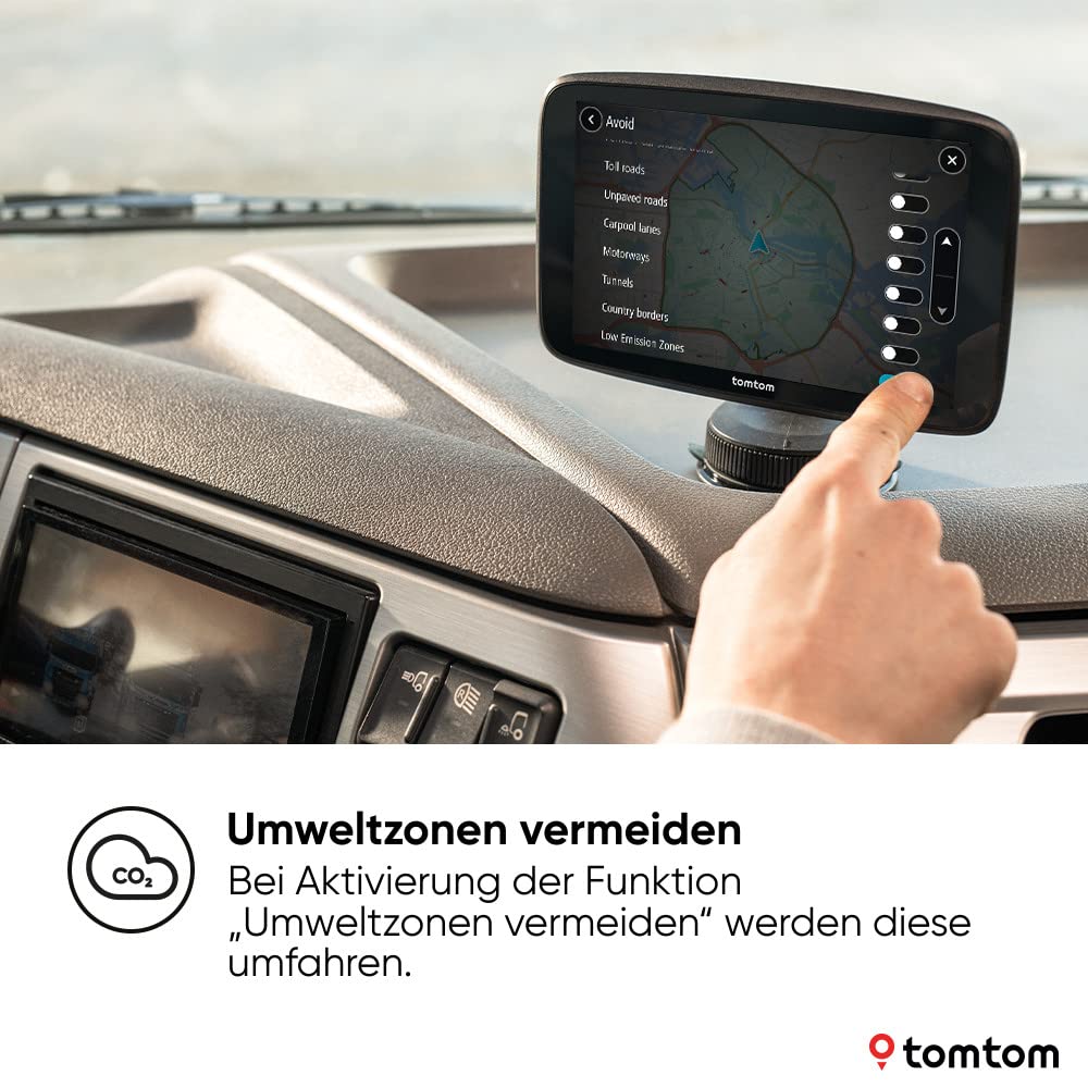 TomTom LKW-Navi GO Expert Plus (6 Zoll-Display, Routenführung und POIs für große Fahrzeuge, TomTom Traffic inklusive, Weltkarten, Echtzeitwarnungen zu Beschränkungen, USB-C)