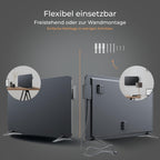 BR Bringer Infrarotheizung 750 Watt mit Smart Thermostat, WIFI & App - für Wandmontage oder als Standgerät für kleinere Räume bis 15m² - sehr Energiesparend - Deutsche Qualitätsmarke (weiß)