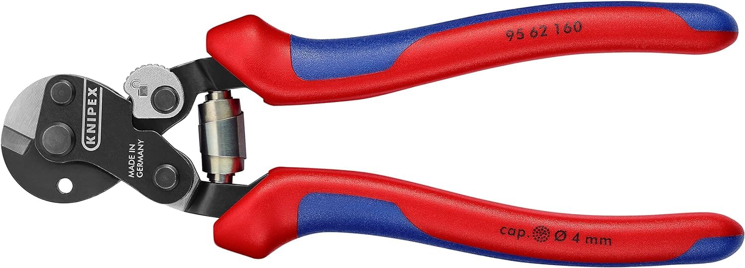 KNIPEX Drahtseilschere auch für hochfeste Drahtseile mit Mehrkomponenten-Hüllen 160 mm, 95 62 160