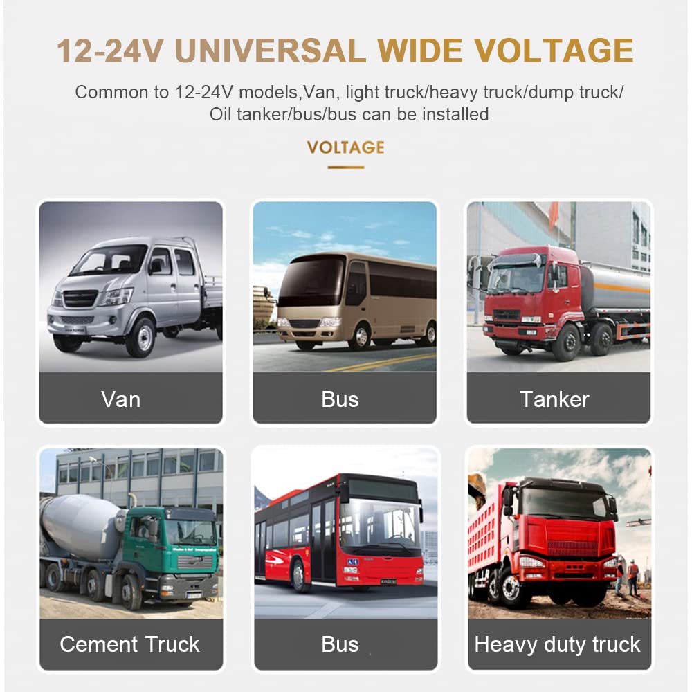 CAMECHO RV Rückfahrkamera Set 4 Kameras Set,Videoaufzeichnung 9 Zoll LCD Monitor DVR+4 Geteilte Rück und Vorder Kamera, Weitwinkel, IP68 wasserdicht, 18IR Nachtsicht, für LKW/Anhänger/Bus/Van 12V-35V
