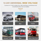 CAMECHO RV Rückfahrkamera Set 4 Kameras Set,Videoaufzeichnung 9 Zoll LCD Monitor DVR+4 Geteilte Rück und Vorder Kamera, Weitwinkel, IP68 wasserdicht, 18IR Nachtsicht, für LKW/Anhänger/Bus/Van 12V-35V