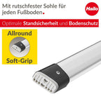 Hailo D60 StandardLine Alu-Klapptritt-Leiter - 2x3 Stufen belastbar bis 150 kg - Trittleiter mit Klappsperre - Füße mit Soft-Grip-Sohle - platzsparend zusammenklappbar - Aluleiter rostfrei - Silber