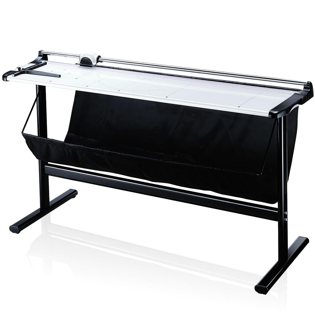 Olympia TR 1307 Rollenschneidegerät | Papierschneider Din A0 | 1300 mm Arbeitsbreite | Schneidemaschine Papier | bis zu 7 Blätter | Papierschneidemaschine mit Auffangbehälter & Untergestell | Silber