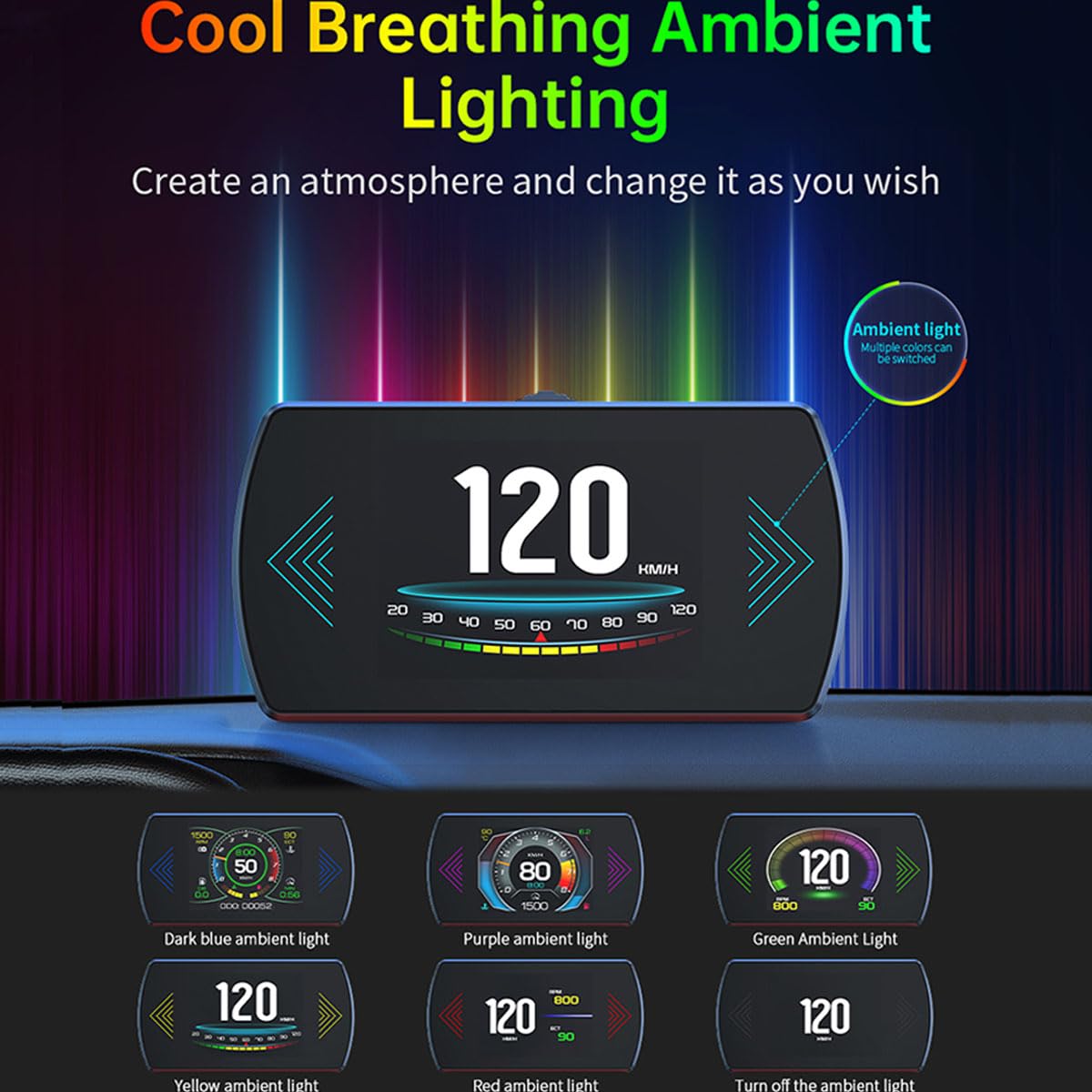 GOFORJUMP P12 5.8 TFT OBD2 Hud Head Up Display Digitaler Auto Geschwindigkeit Projektor Bordcomputer OBD2 Tachometer Windschutzscheibe Projektor
