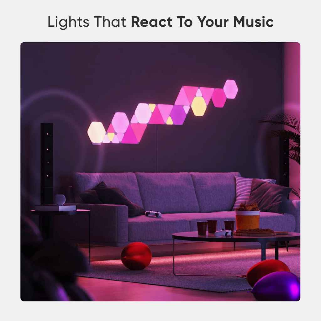 Nanoleaf Shapes Triangle Erweiterungspack, 3 zusätzliche Dreieckigen LED Panels - Smarte Modulare RGBW WLAN 16 Mio. Farben Wandleuchte Innen, Musik & Bildschirm Sync, Funktioniert mit Alexa