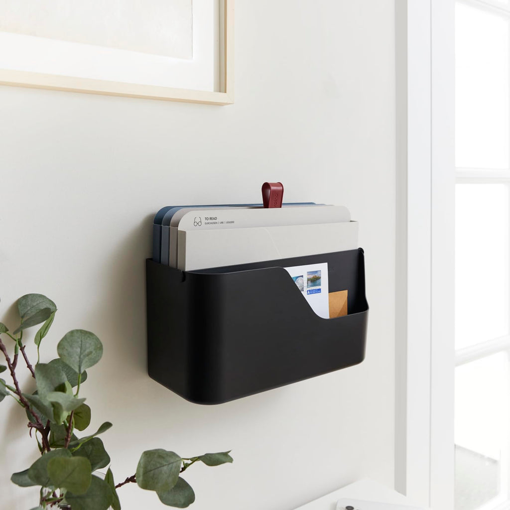 Rotho MYPAPER Plus Inbox, Dokumentenorganizer für Büro und Homeoffice, Schreibtisch Organizer mit Griff, Kunststoff, schwarz, 34,5 × 15,2 × 28,7 cm