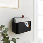 Rotho MYPAPER Plus Inbox, Dokumentenorganizer für Büro und Homeoffice, Schreibtisch Organizer mit Griff, Kunststoff, schwarz, 34,5 × 15,2 × 28,7 cm