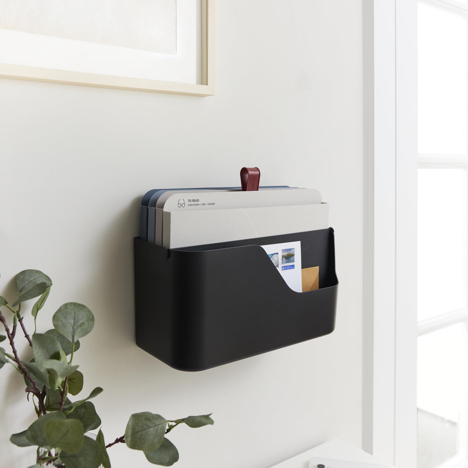 Rotho MYPAPER Plus Inbox, Dokumentenorganizer für Büro und Homeoffice, Schreibtisch Organizer mit Griff, Kunststoff, schwarz, 34,5 × 15,2 × 28,7 cm