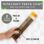 Minecraft Fackel-Licht - Offiziell lizenziert, 2 Lichtmodi, 2 Nutzungsmöglichkeiten, batteriebetrieben, Geschenk für Gamer