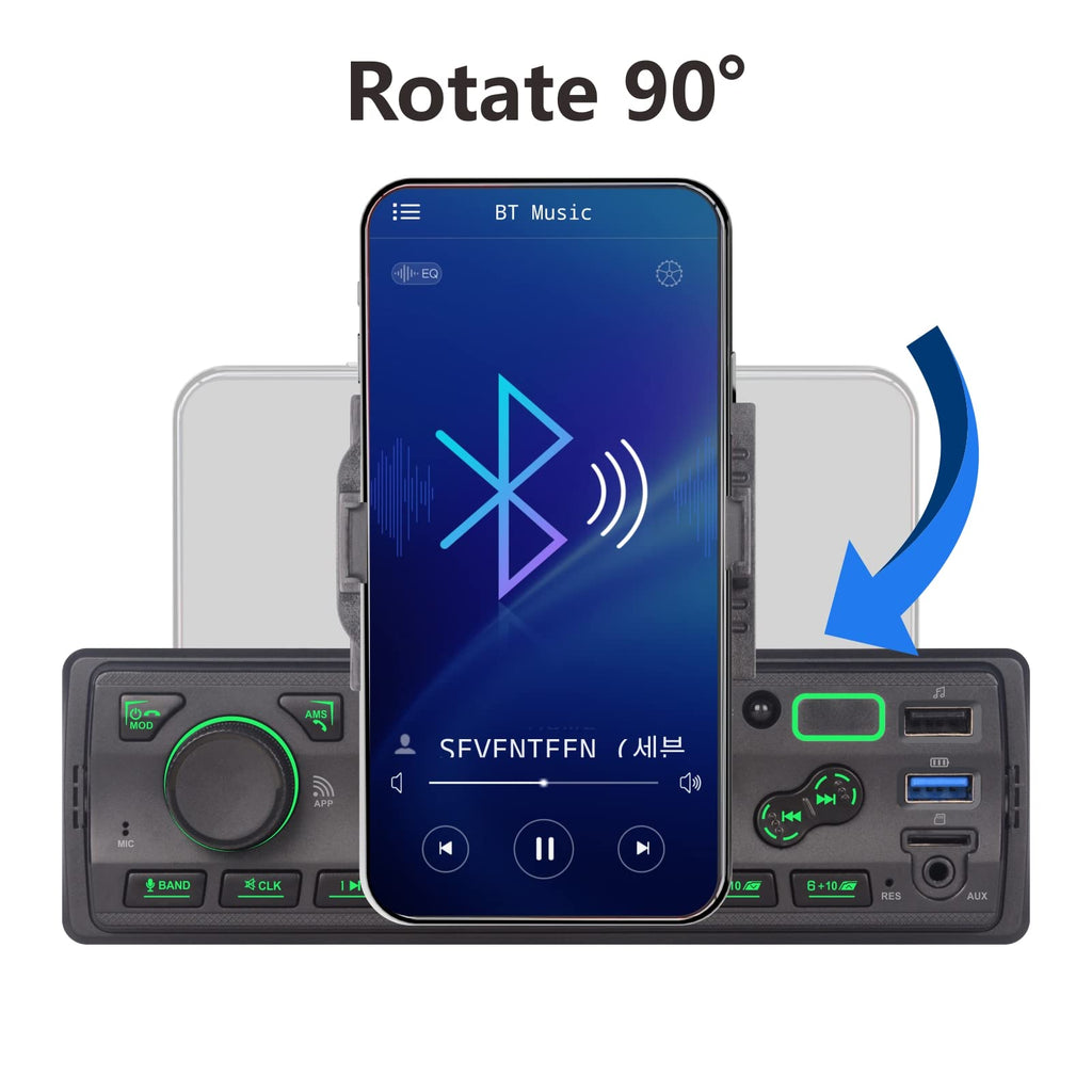 LXKLSZ Autoradio mit Bluetooth Single Din mit APP-Steuerung MP3-Player-Unterstützung Freisprechen/USB/FM/AM/TF/AUX-in/EQ-Set, Autoradio-Empfänger