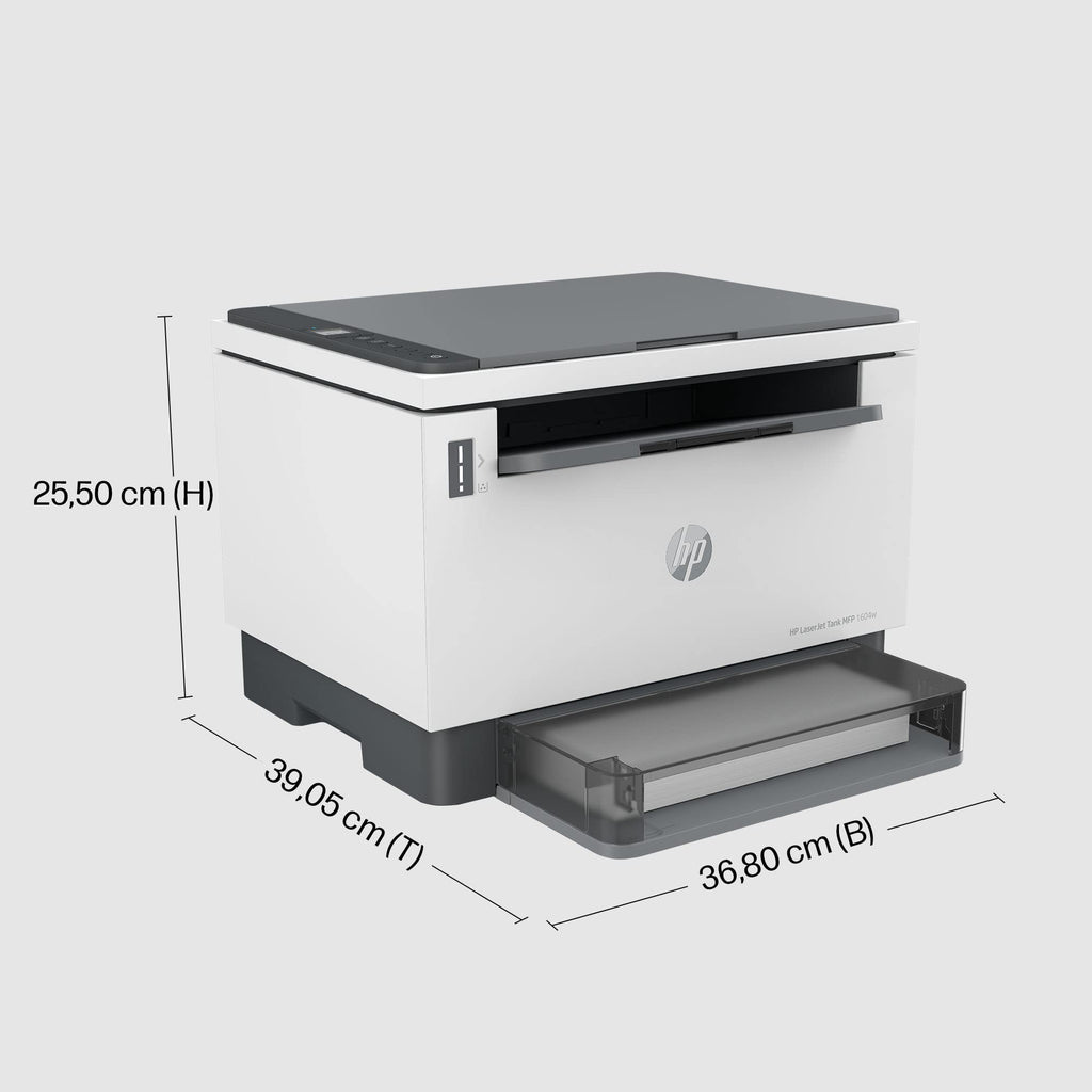 HP LaserJet Tank MFP 1604w Multifunktions-Laserdrucker (Drucker, Scanner, Kopierer) mit Dual-Band-Wi-Fi, BTLE, inklusive Original Toner für bis zu 5000 Seiten, 22 Seiten/Min, 600x600 DPI, weiß