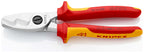 KNIPEX Kabelschere mit Doppelschneide verchromt isoliert mit Mehrkomponenten-Hüllen, VDE-geprüft 200 mm, 95 16 200