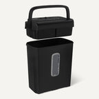 Amazon Basics 6-Blatt-Papierschredder mit Kreuzschnitt und Kreditkartenschredder, 14 l, schwarz