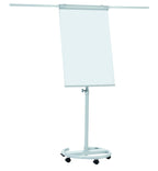 FRANKEN Flipchart, Beschreibbar, Magnetisch, Mobil, Mit Rollen und 2 Seitenarmen, Whiteboard mit Ständer, Papierhalterung und Stifteablage, 68 x 105 cm, ECO Mobil, F2400/N
