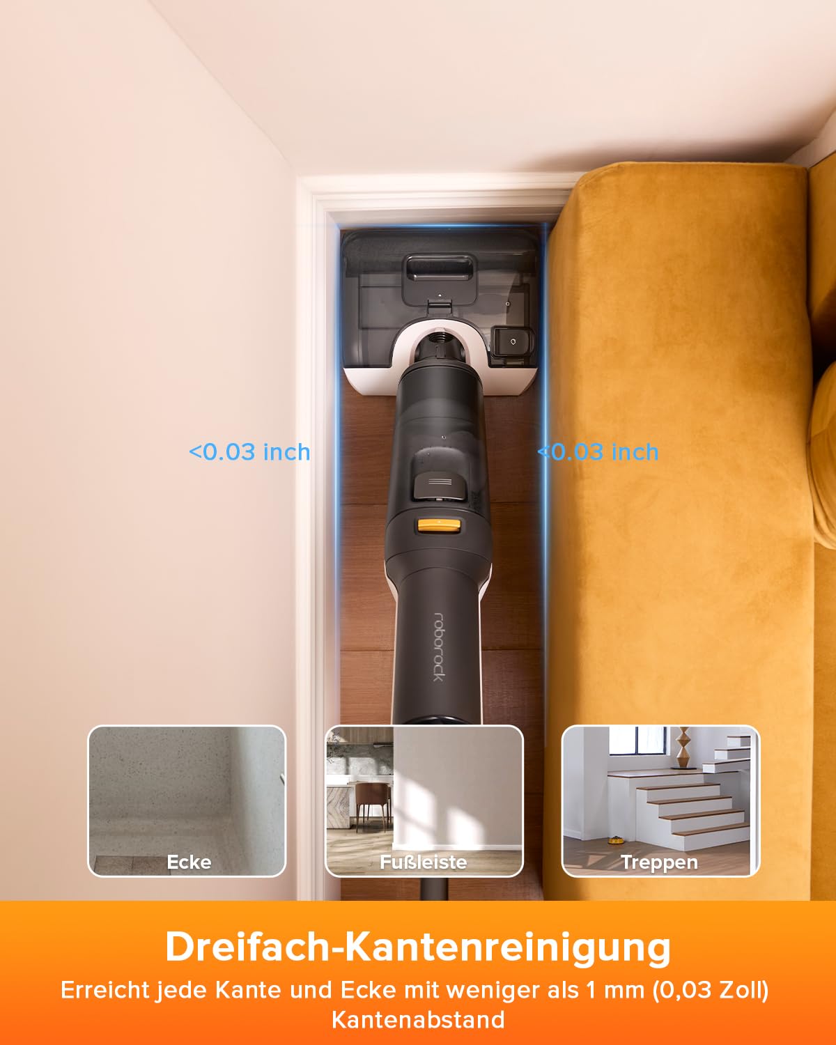 roborock F25 LT Nass Trockensauger, 180° Lay-Flat Saugwischer, 20.000 Pa Staubsauger, 90°C 5 Min Hochtemperatur Selbstreinigung & und schnelle Heißlufttrocknung, 60 Min Laufzeit, Wischsauger Kabellos