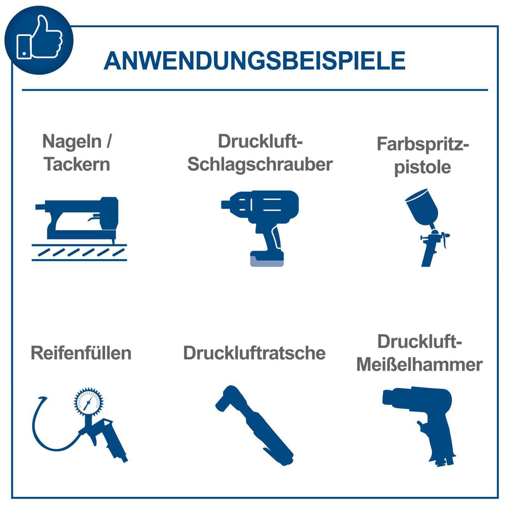 Scheppach Druckluft Kompressor stehend HC51V | 1500W mit 10bar Druck | 50L Kessel | Ansaugleistung 220 l/min | ölfrei/wartungsarm | Druckminderer, Fahrvorrichtung & 2 Schnellanschlusskupplungen