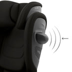 CYBEX Gold Kinder-Autositz Solution G2 Comfort, Ab ca. 3 bis 12 Jahre (100 - 150 cm), Max. 50 kg, Für Autos mit und ohne ISOFIX, Magic Black (Schwarz)