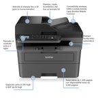 Brother MFC-L2835DW - 4-in-1-Multifunktionsdrucker (Drucken/Scan/Kopieren/Faxen) Laserdrucker Monochrom - WLAN & Ethernet - Dokumentenzuführung (ADF) für 50 Blatt - Druckgeschwindigkeit von 32 Seiten