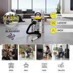 Aschesauger für Kamine, Pellets und Grills - 1.200W Leistung - 20 L Fassungsvermögen - Aus Edelstahl - Inklusive 1m Schlauch und Filterabdeckung - Gebläsefunktion - Dicogar