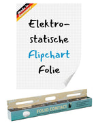 Folio Contact Flipchart Folie – elektrostatisch haftend, kariert, haftet ohne Kleber auf glatten Flächen, repositionierbar – 60 × 80 cm