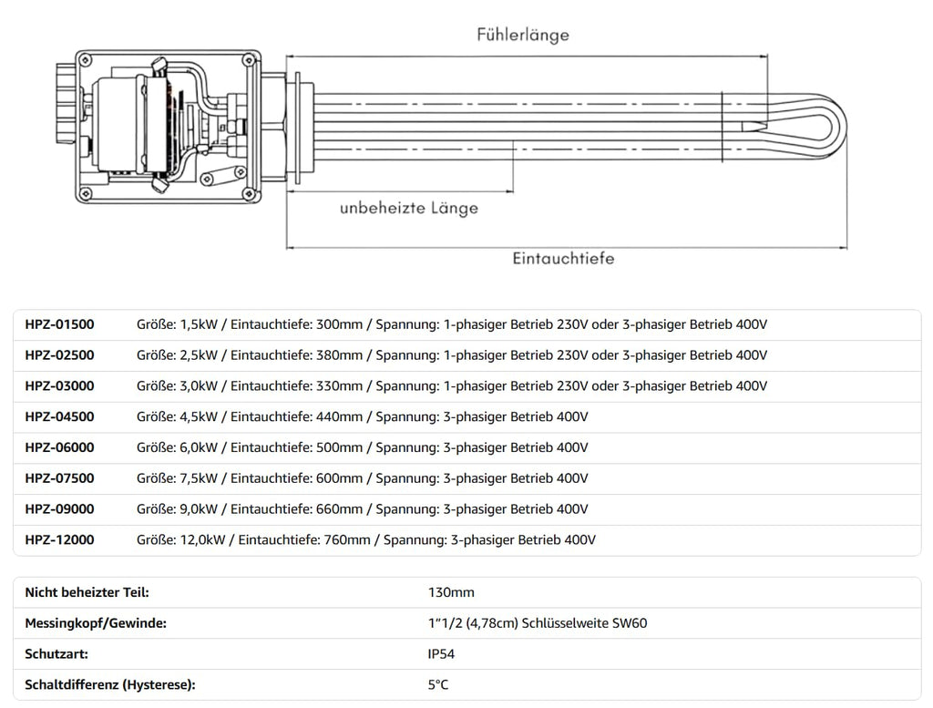 Heizpatrone 6,0 kW
