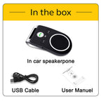 Bluetooth KFZ Freisprecheinrichtung, Bluetooth 5.0 In Car Speakerphone Handsfree Car Kit mit Geräuschunterdrückendes mikrofon und Stereo-Sound für GPS, Musik, Telefongespräche Unterstützt 2 Telefone