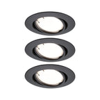 Paulmann 92465 LED Einbauleuchte Base Smart Home Zigbee Basisset schwenkbar rund 230V 3x4,9W 3x430lm dimmbar 90mm Schwarz matt Metall 3000K