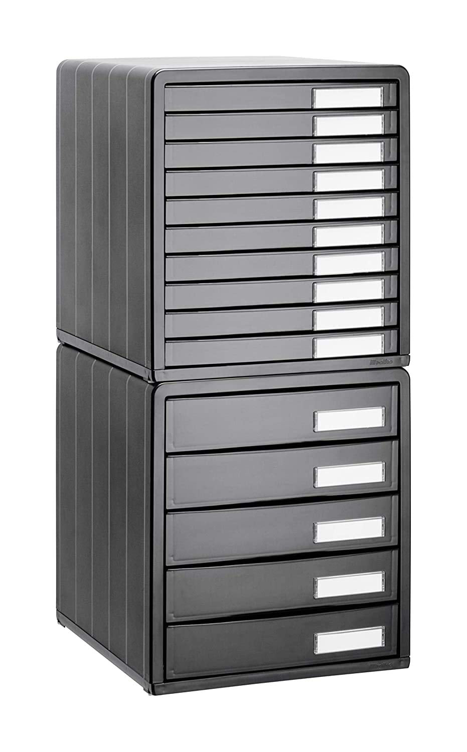 Rotho Timeless Schubladenbox / Bürobox mit 5 Schüben, Kunststoff (PS) BPA-frei, anthrazit, (34.5 x 29.0 x 32.0 cm)
