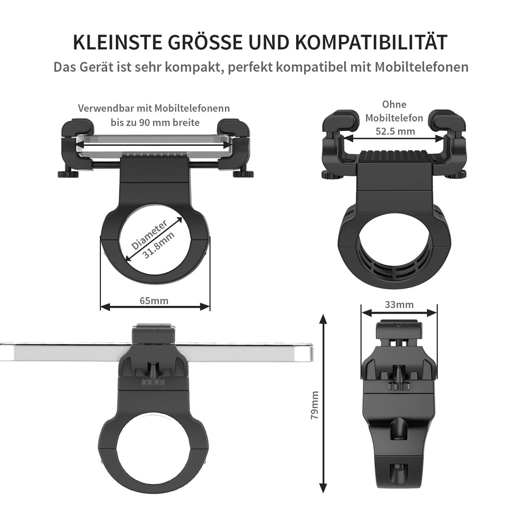 UPPEL NEUESTE Handyhalterung Fahrrad um 360 ° Drehbarer Handyhalter Fahrrad Lenker Handyhalterung Motorrad für Phone 12 Pro Max, Galaxy S9, S1, Note 20 und mehr, 3,5–7in Handy – 2,1–3,5 in Breite