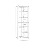 FORTE TEMPRA 2 Schrank 70 80, 2-türig, Mehrzweckschrank, Aktenschrank oder Büroschrank, Holz Dekor Artisan Eiche, Holzwerkstoff, 73.7 cm breit x 197.5 cm hoch x 34.8 cm tief