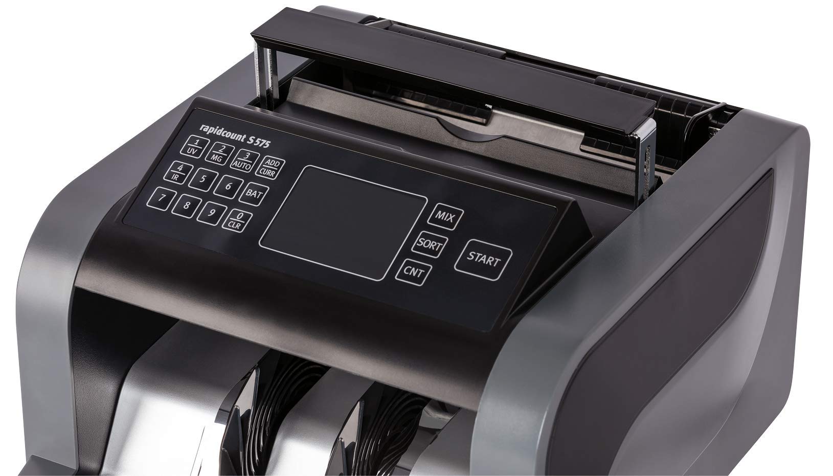 ratiotec rapidcount S 575 Banknotenzählmaschine für gemischte Banknoten mit Wertermittlung in schwarz