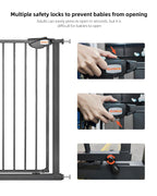 UBRAVOO Babygitter für Türen und Treppen, Höhe 100cm, Sicherheits-Haustiergitter, Spannungstyp, automatische Schließung, hohe Ausführung, dreifache Verriegelung, offen (Breite: 105-114cm)