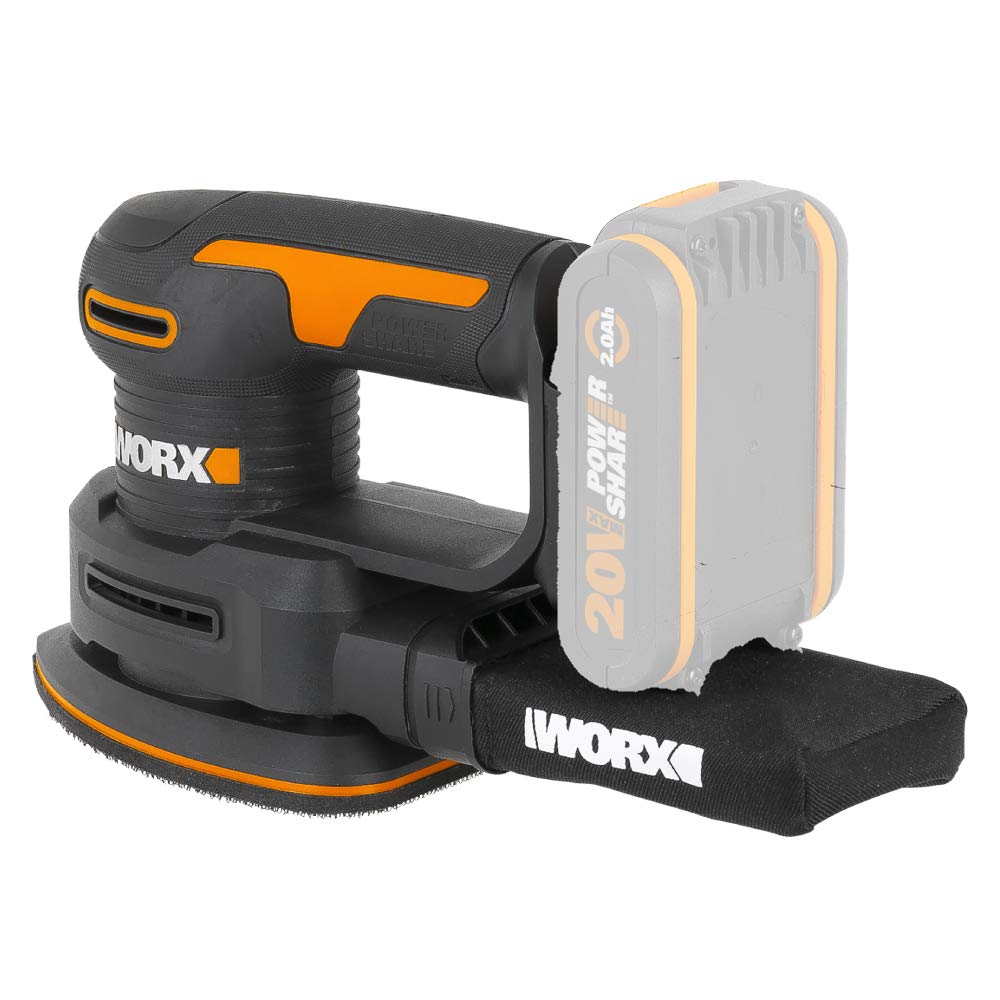 WORX WX822.9 Akku-Dreieckschleifer 20V – Elektrische 20V Schleifmaschine für Holzmöbel, Türen, Ecken und Kanten - Schleifen mit Staubfangsack - PowerShare kompatibel - ohne Akku & Ladegerät