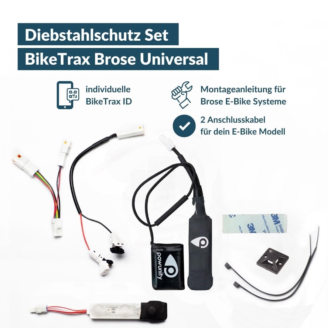 GPS-Tracker für E-Bikes — Brose Universal kompatibel, lückenlose GPS-Übertragung in Europa — Diebstahlschutz, Echtzeit-Tracking mit Handy-App — inkl. SIM & Zusatzakku