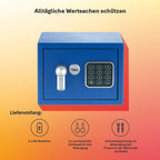 Yale Elektronischer Tresor - YSV/170/DB2/B - Mini - Blau - Standardsicherheit