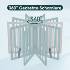 Semiocthome Freistehende Baby- & Haustiergitter aus Bambus, Hunde- und Katzengitter für Türen, Treppenschutzgitter für Welpen, Faltbare Sicherheitsgitter (Weiß, 2 Platten - 90cm Breit)