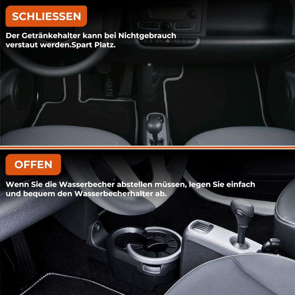 GEARMONSTER Getränkehalter, Mittelkonsole Becherhalter, Flaschenhalter für Benz SMART Fortwo W451 A4518100370 Auto Getränkehalter Expander, Schwarz