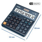 Casio Tischrechner DH-12ET 12-stellig Steuerberechnung Gesamtsummen-Speicher Solar-/Batteriebetrieb