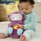 Fisher-Price Baby-Spielzeug Lila Schlummer-Affe, tragbare Plüsch-Spieluhr mit Atembewegungen und Lichtern für Neugeborene ab einem Alter von 0 Monaten, JLH41